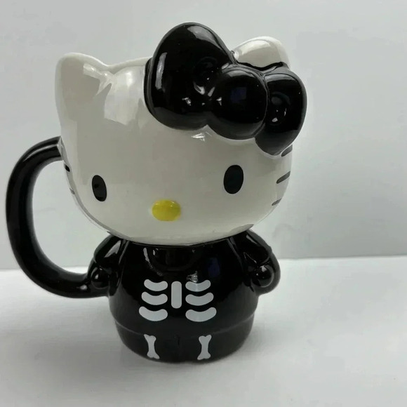 HELLO KITTY SKELETON MUG 6” TALL NWOT - Picture 7 of 7